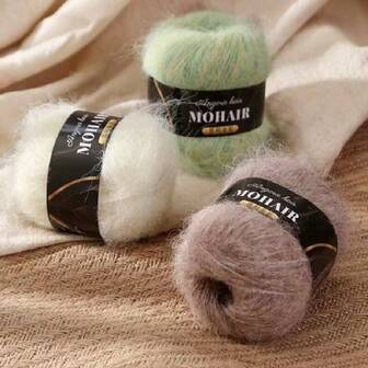 6pcs/Pack Alpaca Mohair Silk Gradient Dyed Handmade Yarn For DIY Hat, Scarf, Doll, Sweater Knitting