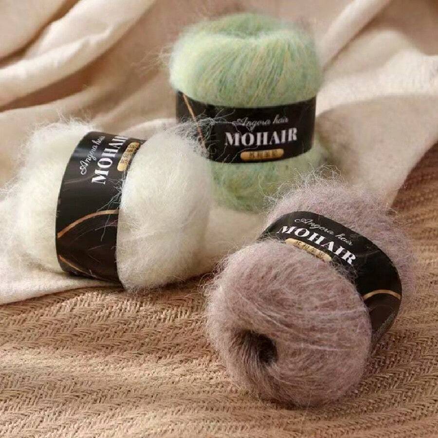 6pcs/Pack Alpaca Mohair Silk Gradient Dyed Handmade Yarn For DIY Hat, Scarf, Doll, Sweater Knitting