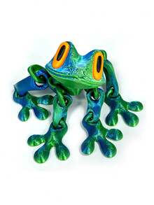 Juguete antiestrés de rana 3D impresa realista, juguete de animal pequeño flexible y articulado, juguete antiestrés lindo para jugar y exhibir - Multicolor - Ver 9