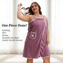 1pc, Coral Velvet Women's Bath Skirt, Wearable Bath Towel Wrap Women's Absorbent Beach Spa Gym Bathrobe, Slip Skirt Bath Cover Tube Skirt Pajamas Nightgown Summer Wedding Home Bathroom Decor Back To School