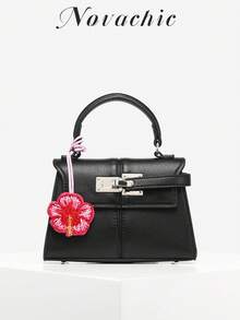 1 件手工串珠包饰，独特的特别礼物，钻石装饰花吊坠，适合日常包包搭配（仅饰物，不含包） - 玫紅色 - 查看 3