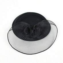 1件装女士小礼帽，适合茶会、肯塔基德比、小圆帽、鸡尾酒会、婚礼、新娘等场合，可作发箍夹佩戴，是送给女孩的生日、母亲节、圣诞节礼物，迷你小礼帽，迷你高顶礼帽，迷你帽，适合上学、送礼、发饰等场合，优雅时尚，适合节日装扮、锐舞派对等场合。