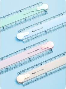 Regla plegable multifuncional con 4 colores opcionales, escala clara y diseño plegable fácil de transportar, regla plegable geométrica para dibujo, útiles de oficina, herramientas de medición - Multicolor - Ver 2