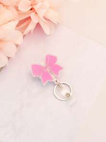 1pc Cute Pink Bow Nurse Badge Reel Retractable With ID Badge Card Holder,Funny Shining Acrylic Badge Reel For Keys Keychain,With A Key Ring,The Best Gift For Doctor,Nurse,Teacher,Student,Office Worker