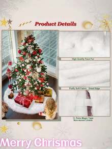 1 Piece/15/30/35/48 Inch Christmas Tree Skirt - Extra Large And Thick High-End Soft Classic Fluffy Artificial Fur Tree Skirt, White Plush Skirt, Christmas Tree Carpet, Suitable For Indoor Christmas Parties, Christmas Tree Decoration, Christmas Decoration [White]