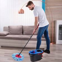 2-Pack Spin Mop Replacement Heads, Compatible With 2-Tank RinseClean System, Machine Washable Microfiber Mop Refills For Hard Floor Cleaning - Red - View 6