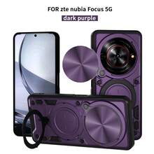 Magnetic Ring Stand Case Compatible With ZTE Nubia Focus 5G/ZTE Blade A75 5G, Magnetic Car Mount Support, Camera Protection, Anti-Slip Cover - Purple - View 9