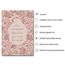 1 幅无框《现在你身处这个世界，生活多么美好》圣经经文育儿海报复古植物花卉基督教墙壁艺术帆布印刷女婴房间美学装饰画，适用于儿童房、客厅、卧室、现代家居装饰 - 彩色 - 查看 6