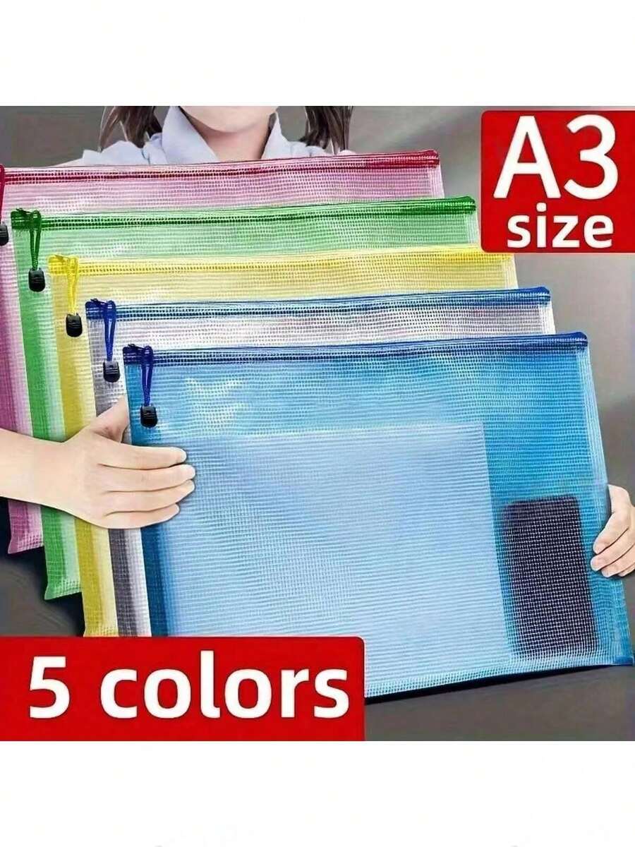 6 Astucci Trasparenti Per Esami In PVC Con Cerniera | 22x12 Cm Per Scuola E Ufficio