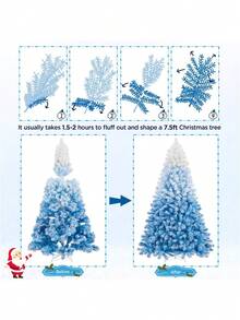 4.5/6/7.5ft Flocked Pre-Lit Christmas Tree Xmas Decorations With Foldable Stand