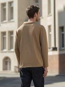 Mens Suit Blazer Slim Fit Solid Lapel Neck Long Sleeve Button-Up Sports Coat Casual Fall Jackets