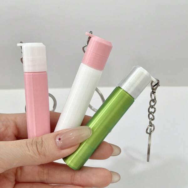 1 pieza Caja de almacenamiento portátil de algodón con colgante de llavero, contenedor multifuncional a prueba de polvo para el hogar, la oficina, el camping y los viajes, cilindro compacto