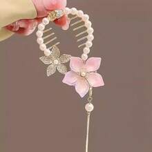 1pc Rhinestone Decorated Scrunchie With Tassel, Multi-Style Hair Claw Clip For Bun, Ponytail, Elegant & Luxurious Hair Accessory, Claw Clips, Hair Claws, Hair Slide, Hair Barrettes