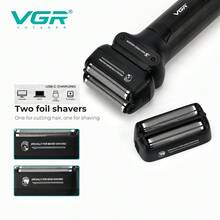 VGR Barber Shaver Electric Waterproof Razor Professional Beard Trimmer Digital Display Beard Shaver Reciprocating Shaver For Men V-368 - Multicolor - View 6