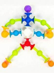 1pc Random Delivery Children's Toy, Parent-Child Interaction, Game Booth, Educational Toy, Boys & Girls, Parent-Child, Science & Education Toy, Parent-Child Game Suction Cup Toy, Sticky Toy, Children's Educational Suction Cup, Soft Building Blocks, Kindergarten Teaching Tool, Children's Suction Cup Building Blocks Toy