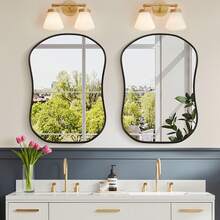 Gourd-Shaped Wall Mirror With Aluminum Alloy Frame For Bathroom, Living Room Decor, Vanity, Entryway & Bedroom