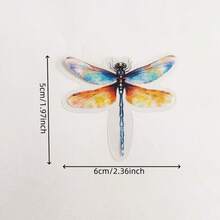 50 Vibrant Dragonfly Graffiti Stickers, Reusable And Self-Adhesive, With Sparkling Laser Effects, Rainbow Vinyl Stickers, Suitable For Scrapbooks, Diaries, And DIY Crafts, Colorful Animal Patterns, Colorful Animal Patterns - 多色的 - 查看 3