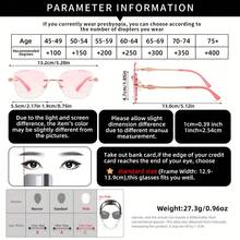 2025 New Fashionable Women's Reading Glasses Square Frame Elegant Frameless Simple Rhinestone Exquisite Personalized Suitable For Office Wear Use +1.0-+4.0 - White - View 6