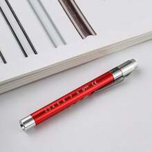 1 件医用铝合金笔灯，可重复使用 LED 医用笔电筒，带瞳孔刻度卷尺和尺子，适用于护理学生，白光，暖光，适用于护士、学生、医生日常使用袖珍护士铝制笔灯，干电池电源（不含电池），生日礼物，毕业季礼物