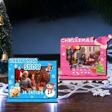 1 pezzo, Cornice fotografica natalizia, Cornice fotografica commemorativa in legno, Utilizzabile per decorazione da tavolo in casa o camera da letto, Regalo per le feste, Adatto per compleanni, Natale, Ringraziamento, Capodanno, Senza bisogno di alimentazione, Decorazione natalizia