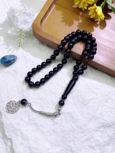 1 pieza Cuentas de oración musulmanas de acrílico de 45 piezas de 10 mm, Misbaha Tasbih Rosario Pulsera, Cuentas de oración diaria, Regalo para hombres