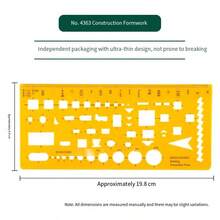 模板测量尺圆形椭圆尺耐用K型树脂绘图设计家具建筑师模板绘图尺