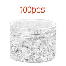 150/400 件透明图钉 - 塑料平头图钉，带钢尖，适用于公告软木板、办公室、家居、照片、日历、地图展示