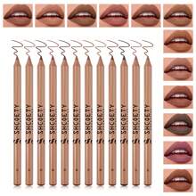 [12pcs Brown Lip Liners] 12pcs Long Lasting Brown Matte Lip Liners Gift Set Makeup | Easy To Apply Lip Pencils, Assorted Shades, - 12 cái - Xem 6