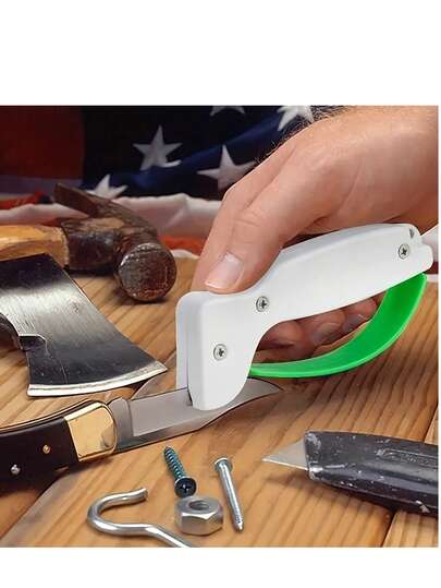 1 Stück Wolframstahl Messerschärfer, manuelles Schleifwerkzeug für kleine Messer, gezahnte Klingen, Äxte und Militärmesser - Wiederherstellung und Reparatur von Küchenmessern Schleifset