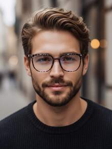 1 pieza Gafas de moda clásica para hombres, de material PC, con lentes de alta definición, ligeras, que favorecen el rostro, minimalistas y elegantes, adecuadas para uso diario, oficina, computadora, escuela, maestros, estudiantes, unisex