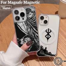 Nueva funda magnética Magsafe de anime  Guts para  16 15 14 13 12 11 8 7 Plus Mini Pro Max X XR, cubierta transparente anti-caída, compatible con funda de  17, funda de  17 Pro, funda de  17 Pro Max - TSJCX-284TSCX55132A9 - Ver 3