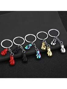 3D金属拳击手套钥匙扣吊坠 - 锌合金拳击手套汽车配件、背包挂饰，哥特风Y2K可爱男士礼物，父亲节、拳击爱好者聚会、圣诞节、感恩节、生日、嘉年华、动漫展、汽车钥匙链 - 彩色 - 查看 2