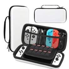 Switch Carrying Case Compatible With  Switch And New Switch OLED Console, Switch Case Protective Hard Shell Portable Switch Travel Case, Switch Carrying Case For Accessories And Games Black/White - White - View 7