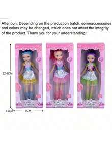 1 件女孩娃娃 - 装扮娃娃 - 女孩互动玩具 - 儿童角色扮演玩具 - 模拟人生娃娃 - 益智玩具 - 圣诞节/万圣节/生日礼物，配件颜色随机
