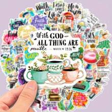 50pc Bible Quotes, Inspiring English Graffiti Stickers, Personalized Decoration For Guitar, Notebook, Suitcase, Computer, Motorcycle, Skateboard - 1 - Xem 1