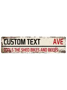 1/2/5pcs Personalized Custom Metal Street Sign Custom Text Retro Metal Road Sign Custom Personalized Retro Garage Home Decoration Sign, Metal Street Sign, Wall Art Metal Sign, Street Sign, 4x16 Inches,Christmas Gift Supplies