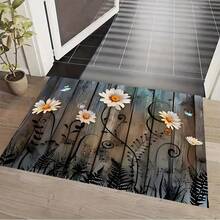 1 szt. mata podłogowa do kuchni z aksamitu w stylu vintage, wycieraczka do przedpokoju, odporna na zabrudzenia i łatwa do czyszczenia, zmywalna