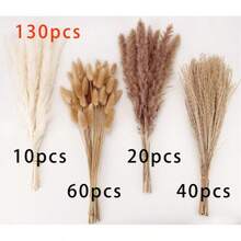 Natural Dried Pampas Grass Decor, Brown Pampas Grass, Bunny Tails Dried Flowers, Reed Grass Bouquet For Wedding Boho Flowers Home Table Decor, Fall Decor,Rustic Farmhouse Party - Brown - View 7