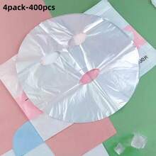 100/200/300/400pcs Disposable Facial Plastic Film Full Face Cleansing Mask Neck Sticker Transparent PE Mask Packaging Facial Beauty Health Tools - Clear - View 11