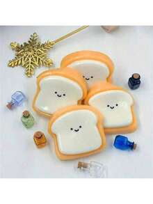 2Pcs Toast Squeeze Relax Toy Cute Bread Design Slow Rebound Fun Ahd Cute Christmas &Birthday Gift Squeeze Gifts For Children, Teens, And Adults - 彩色 - 查看 5