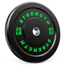 GIKPAL 10lb-55lb Bumper Plates, 2-Inch Weight Plates With Steel Hub, Green Rubber - Impact-Resistant & Floor Protection - Ideal For High-Intensity Workouts - Black - View 11