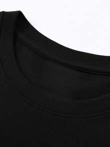 Sp5der T Shirt, Y2k Clothes,Men's Shirts,Black Graphic Tee, 100% Cotton, Soft And Comfortable, Street Hip-Hop Style Halloween Costumes, Christmas, Gifts For Men, Autumn Men's Clothing - 黑色 - 查看 4