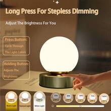 Lampă de birou LED cu telecomandă 1 buc cu funcție de temporizator, reglare continuă a intensității luminoase în 3 culori, lampă de masă cu control tactil pentru protecție a ochilor, lumină de noapte reîncărcabilă fără fir, potrivită pentru dormitoare, cămine studențești, bar, camping, hrănire la miezul nopții