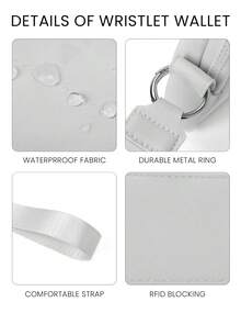 Women's Wristlet Wallet, NylonQuilted Wristlet Wallet For Women – Compact & Stylish Purse With Detachable Wristlet Strap, Zipper Closure, Multiple Card Slots, Keychain Holder & Phone Organizer – Ideal For Travel, Shopping, Daily Errands & Night Out - 灰色 - 查看 5