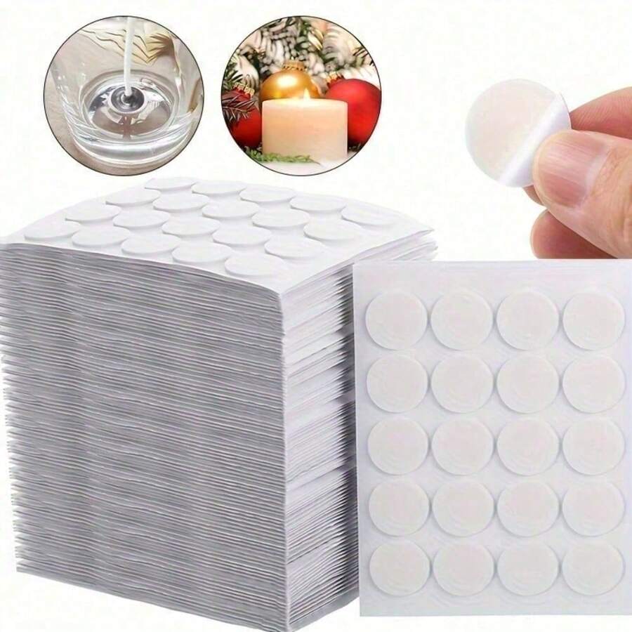 200/500pcs High Temperature Resistant Candle Wicks: Strong Adhesive, Double-Sided Design, Easy To Use, Suitable For And Clean DIY Candle Making Double-Sided Tape - Multicolor - View 1