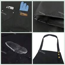 Waterproof Apron With Large Pocket And Adjustable Shoulder Straps Unisex For Coffee And Kitchen - Cor ngẫu nhiên - Xem 3
