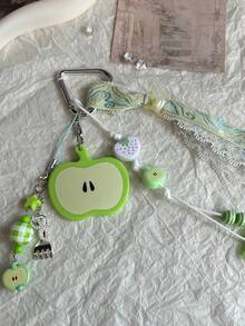 Charms pendentifs de pomme rouge et verte mignons, accessoires de bonbons, porte-clés, décoration de sac à dos