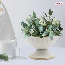 Set Of 10 Wedding Flower Vases Elegant Vase Decor Stand For Parties, Weddings, And Christmas Table Settings, Perfect For Displaying Fresh Or Artificial Flowers, Features A Sleek And Stylish Design To Complement Any Event Or Home Décor, Ideal For Centerpieces, Banquets, Or Holiday Gatherings, Adds A Touch Of Sophistication And Charm To Your Celebrations, High-Quality Construction For Long-Term Use, A Must-Have Decoration For Brides, Event Planners, And Hosts Looking To Elevate Their Table Settings With Stunning Floral Displays. - Vàng trắng - Xem 4