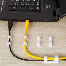 20 قطعة من مثبتات أسلاك المنزل، منظمات كابلات بدون ثقوب، مشابك أسلاك لاصقة، مشابك كابلات بيانات، مشابك توجيه الأسلاك الكهربائية، حاملات كابلات لاصقة ذاتيًا