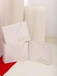 1pc Gift Bag, Custom Wedding Bridesmaids Gift Bag, Custom Name Wedding Gift Box, Bachelor Party Bag, Welcome Gift Bag, Large Capacity Wedding Party Gift Bag, Engagement Gift Bag, Elegant Gift Bag, Graduation Gift Bag, Employee Gift Bag, Valentine's Day, Birthday Gift Bag, Ideal Gift For Bridesmaids Gifts Unique, Personalized, Ideal Gifts For Him, Living Room, Home, Tea Room, For Anniversaries, For Graduation, For Weddings - Multicolor - View 4